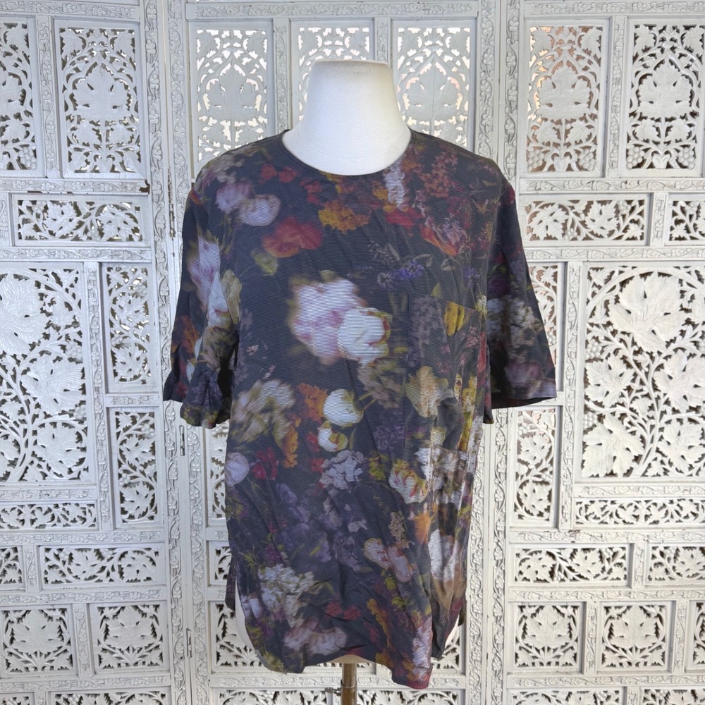 Markus Lupfer 100% Silk Blouse Womens Large Luxury Floral Whimsygoth Capsule
